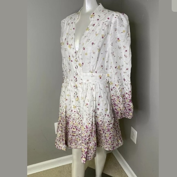 NWT Zimmermann Carnaby Floral Linen Mini Dress - Picture 7 of 9